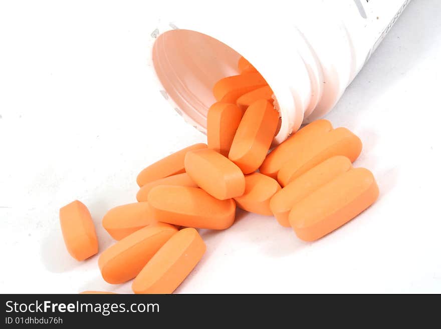 Some pills, capsules in package isolated on white. Bright, and clear.