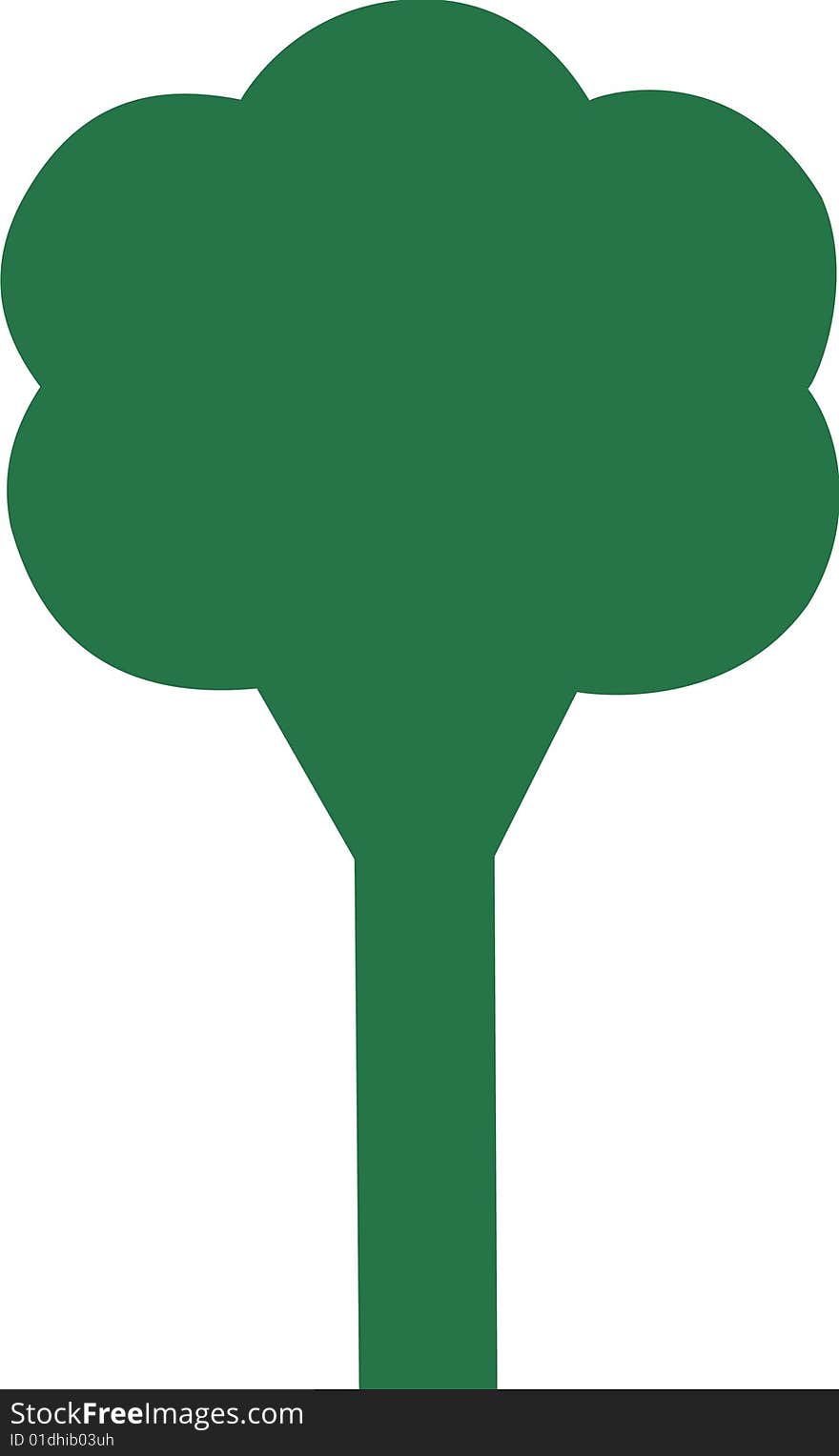 Vector illustration of green environmental tree logo