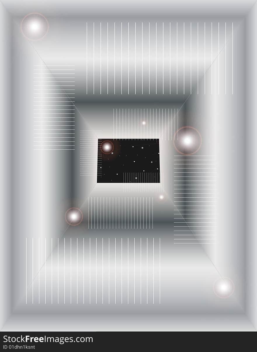 Illustration of background with stars and air well. Illustration of background with stars and air well