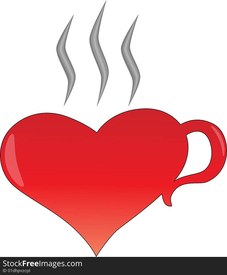 Red cup shaped as a heart (vector available). Red cup shaped as a heart (vector available)