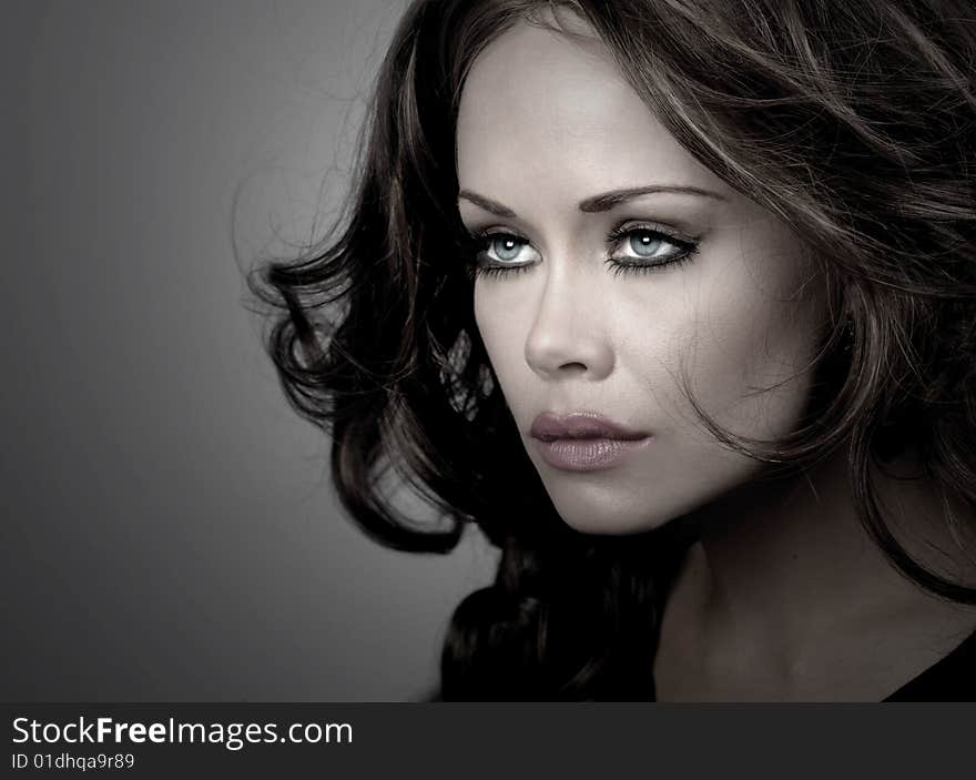 Beautiful Image of a Glamour Model On Grey. Beautiful Image of a Glamour Model On Grey