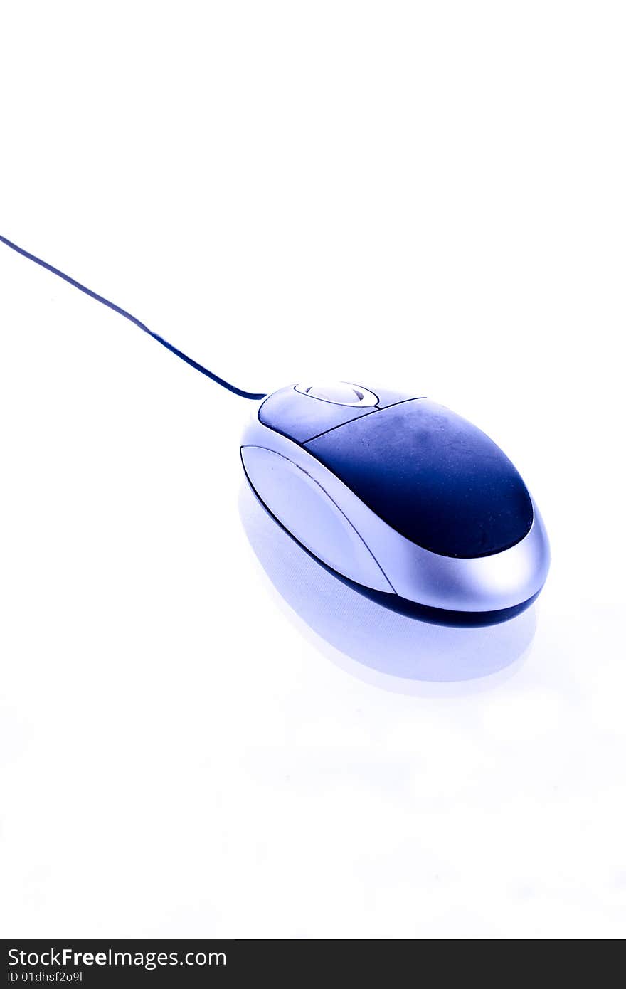 Single computer mouse isolated on white