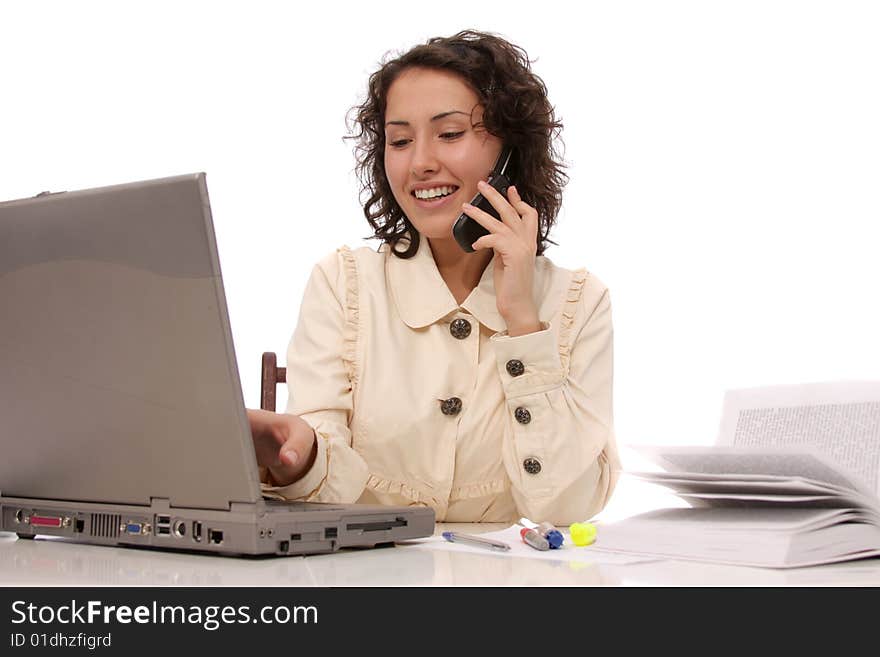 Young woman working at office. Young woman working at office