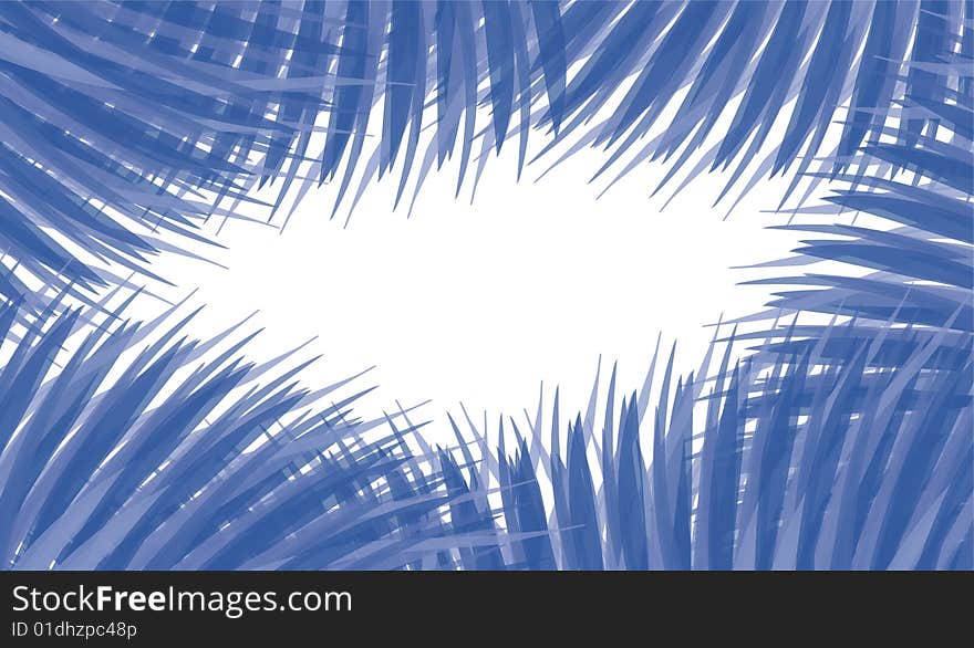 Abstract Drawing of Blue Feather Bushes