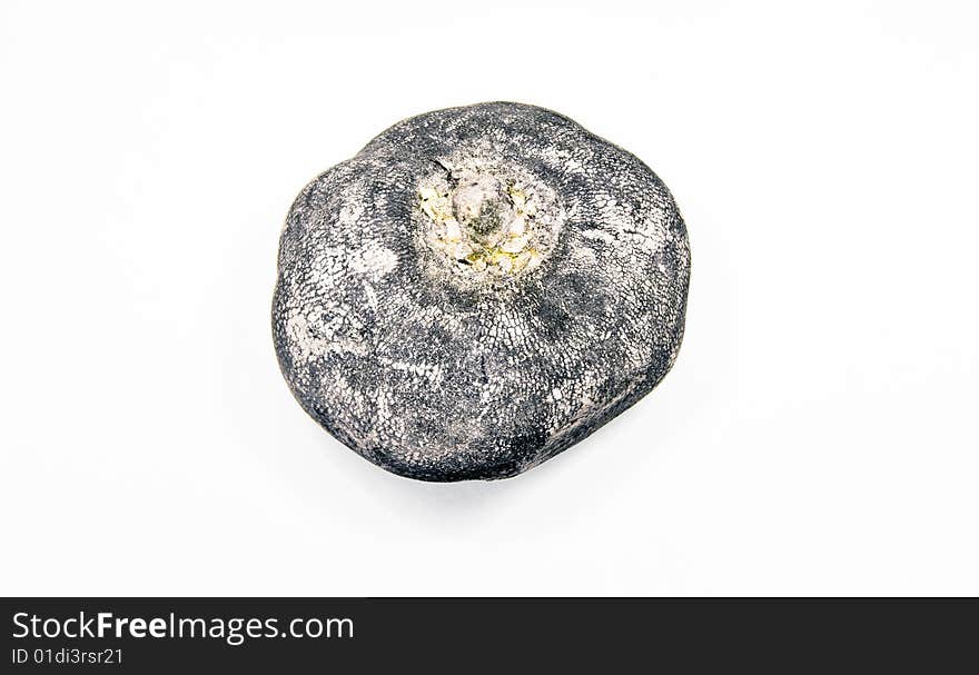 Black radish isolated on white background.