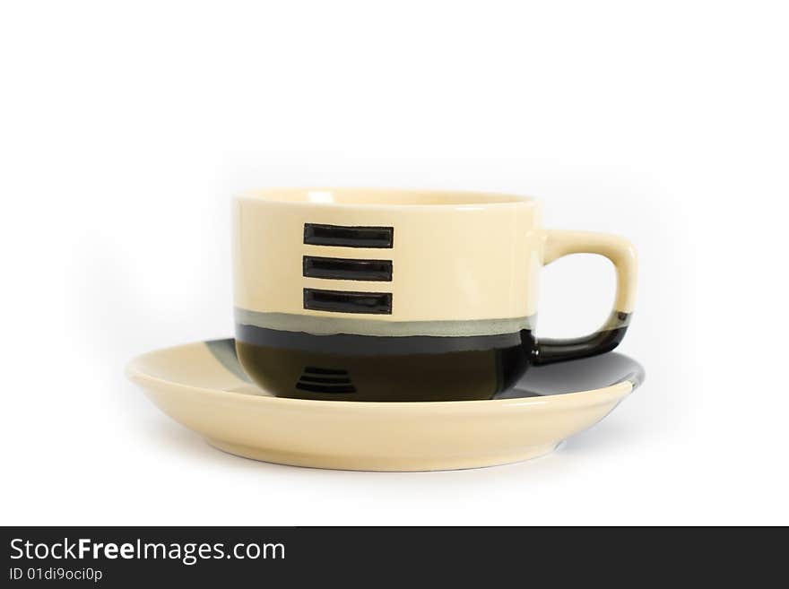 Cup over white background