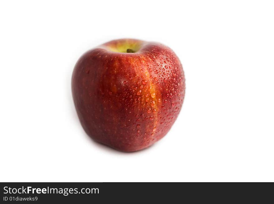 Fresh red apple isolated on white background