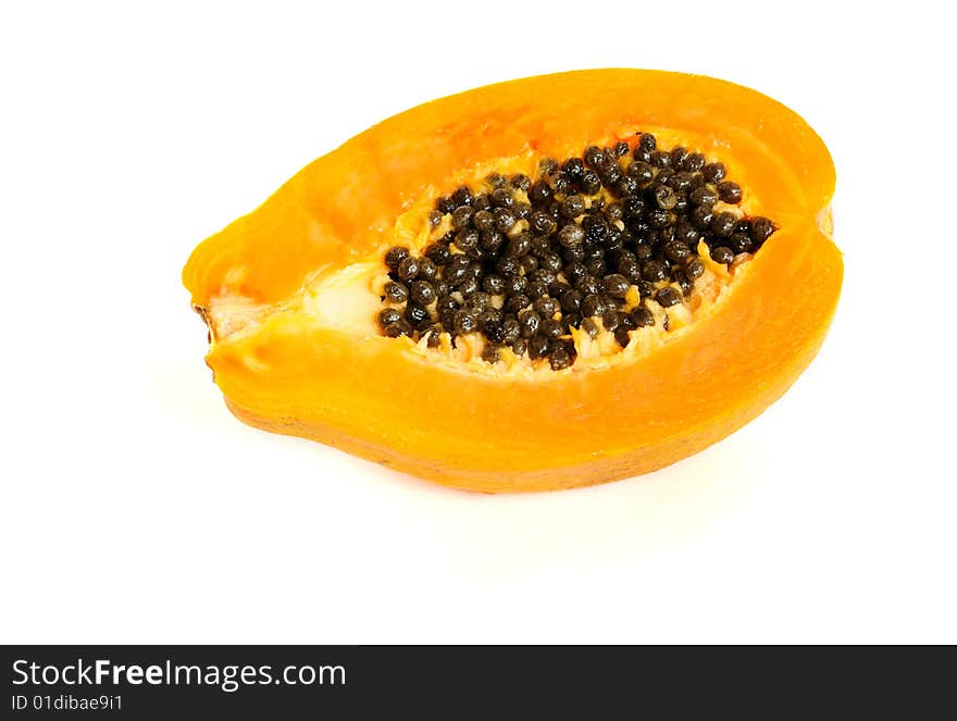 Papaya fruit isolated on white background