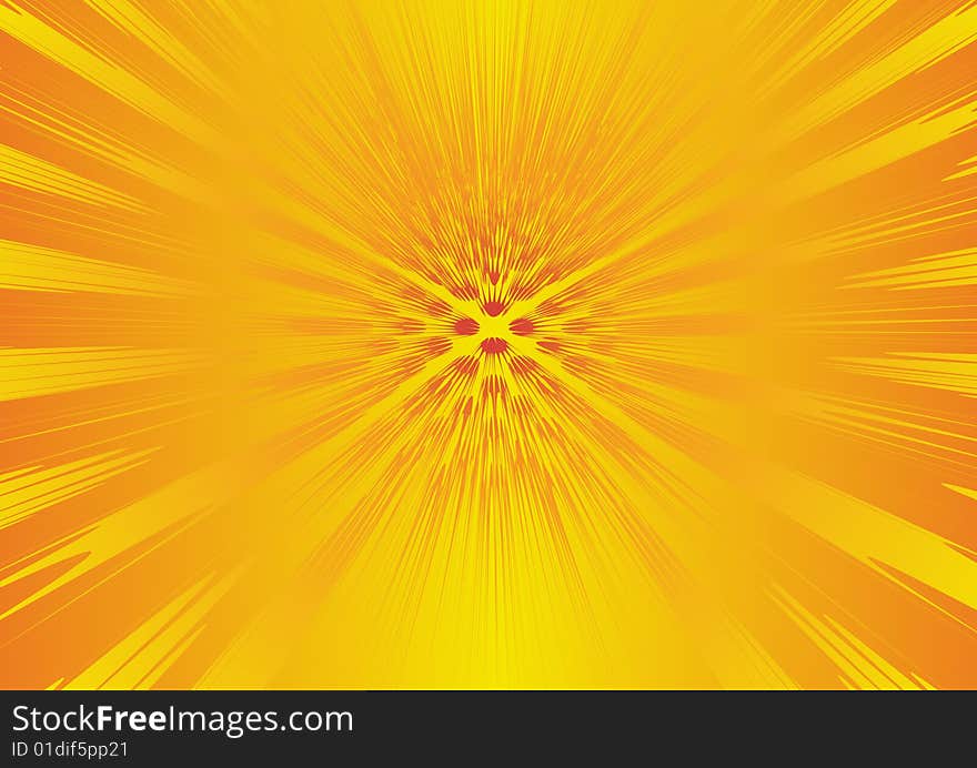 Abstract background with orange and yellow rays