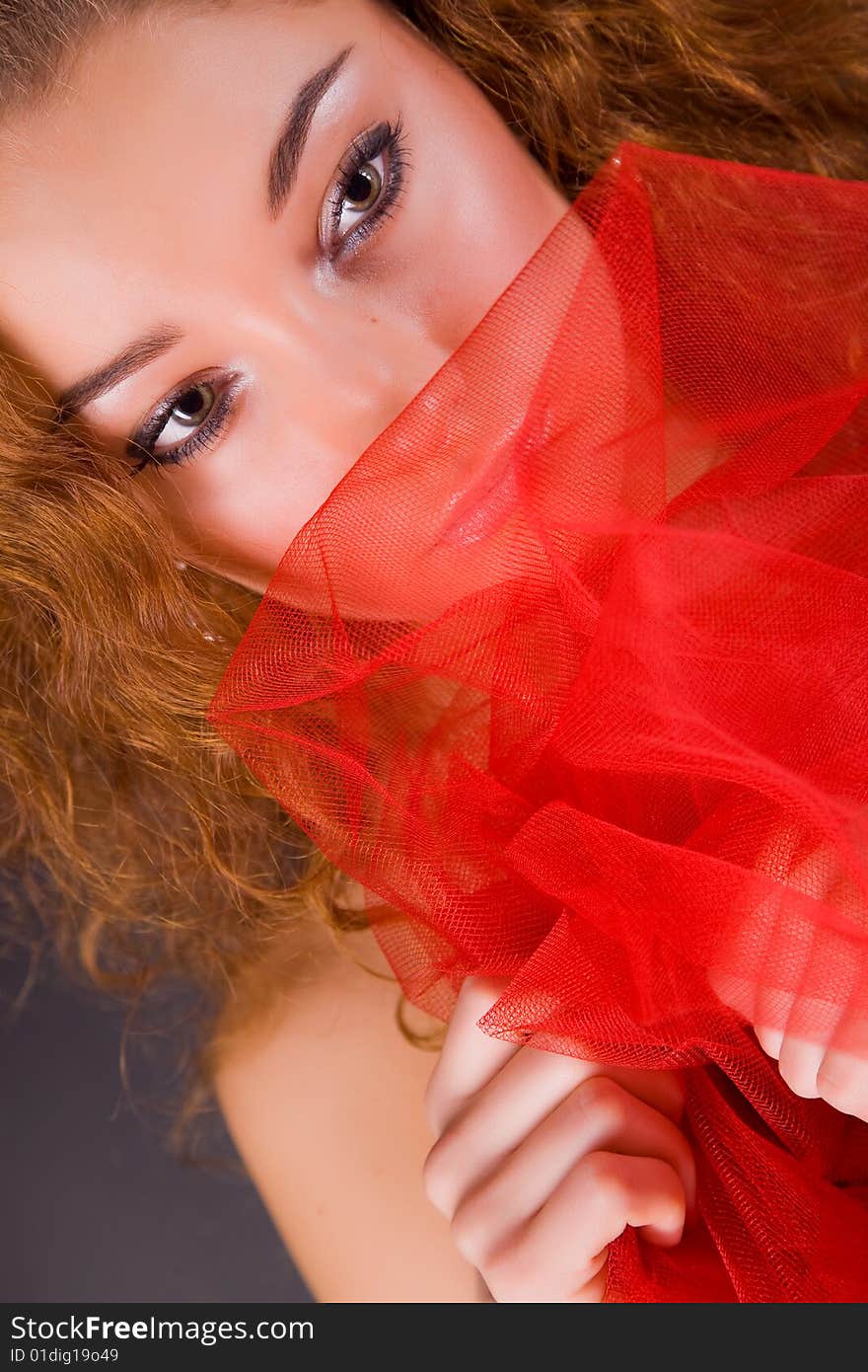 Portrait of romantic girl, studio shot