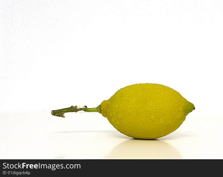 One small Lemon isoleted over a white backgroud