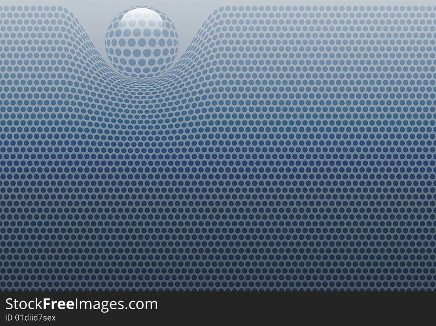 Blue abstract composition with ball and dots. Blue abstract composition with ball and dots.