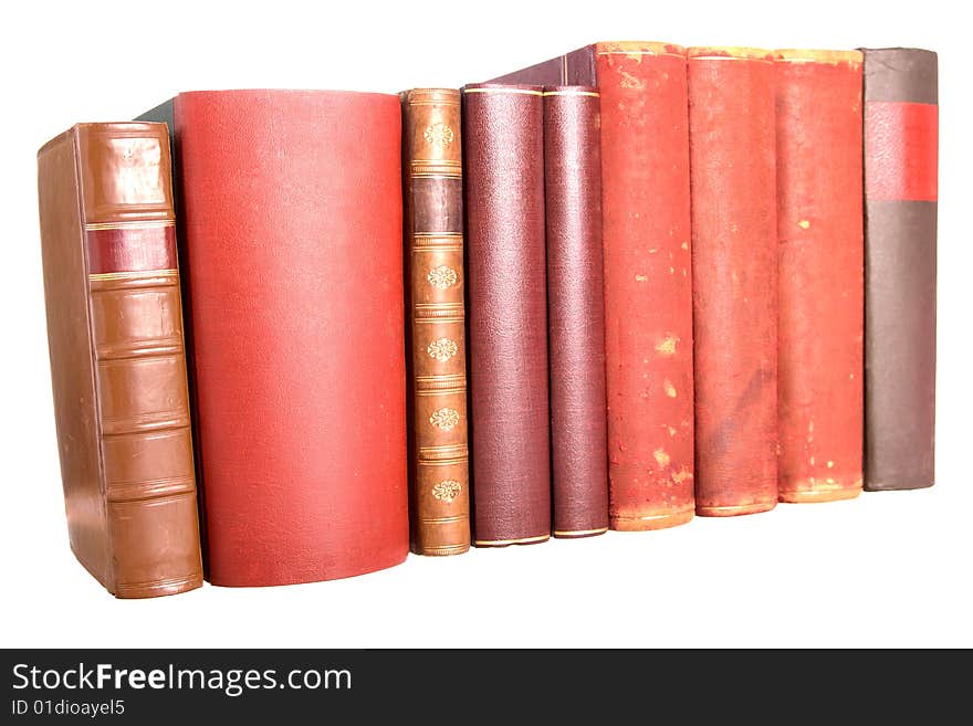 Old leather bound books