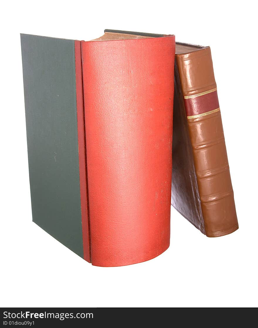 Old leather bound books