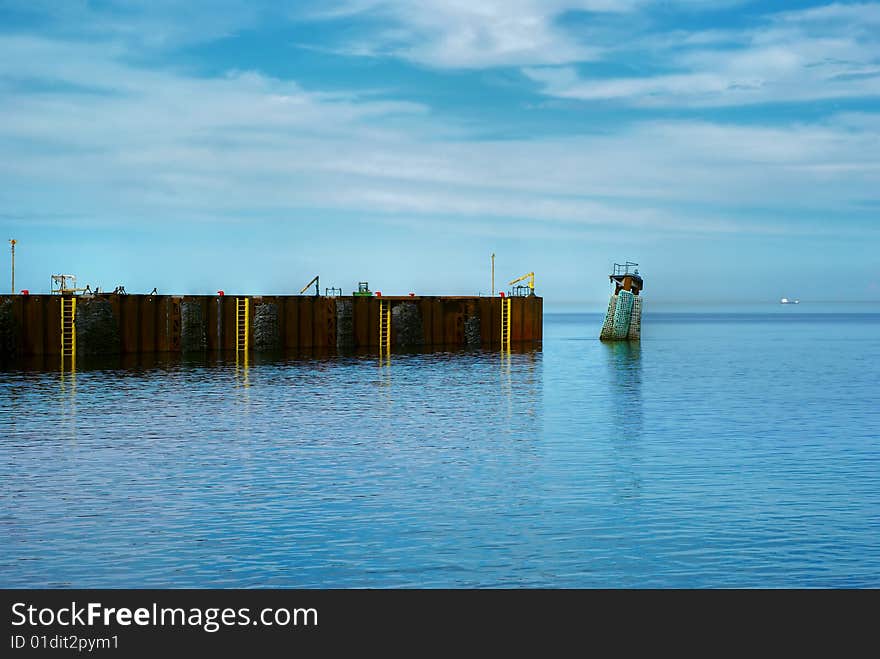 Dock for ferries in the St.Lawrence river