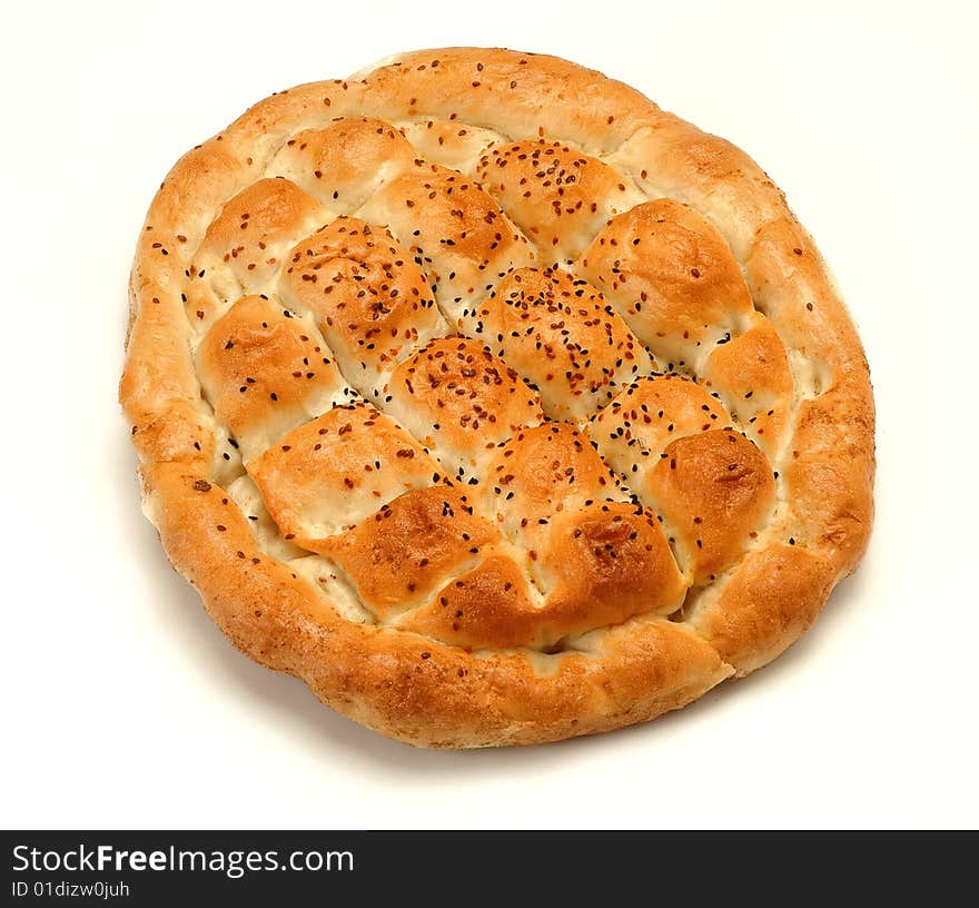 Fresh pitta on white background