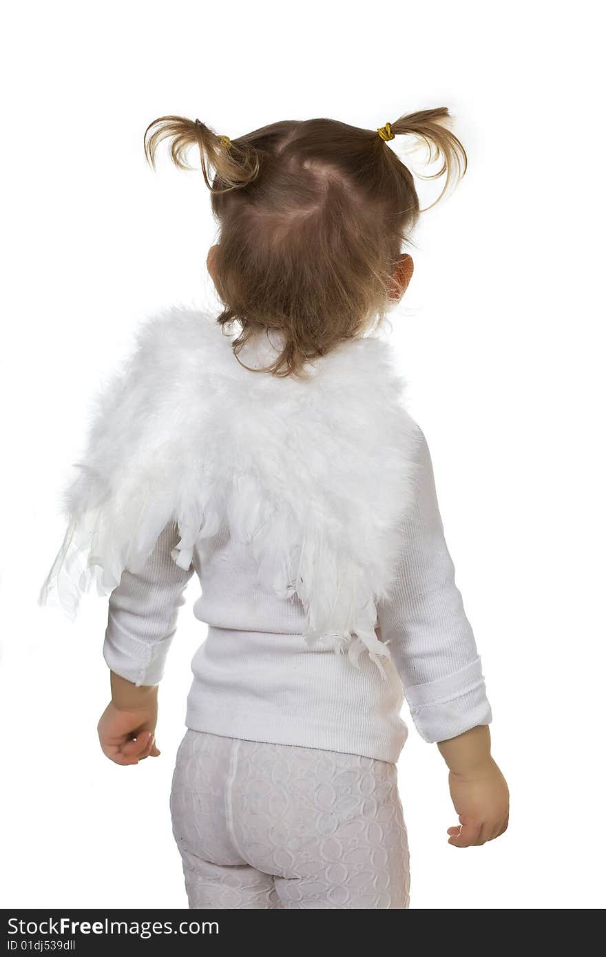 Stock photo: an image of a  little angel with white wings