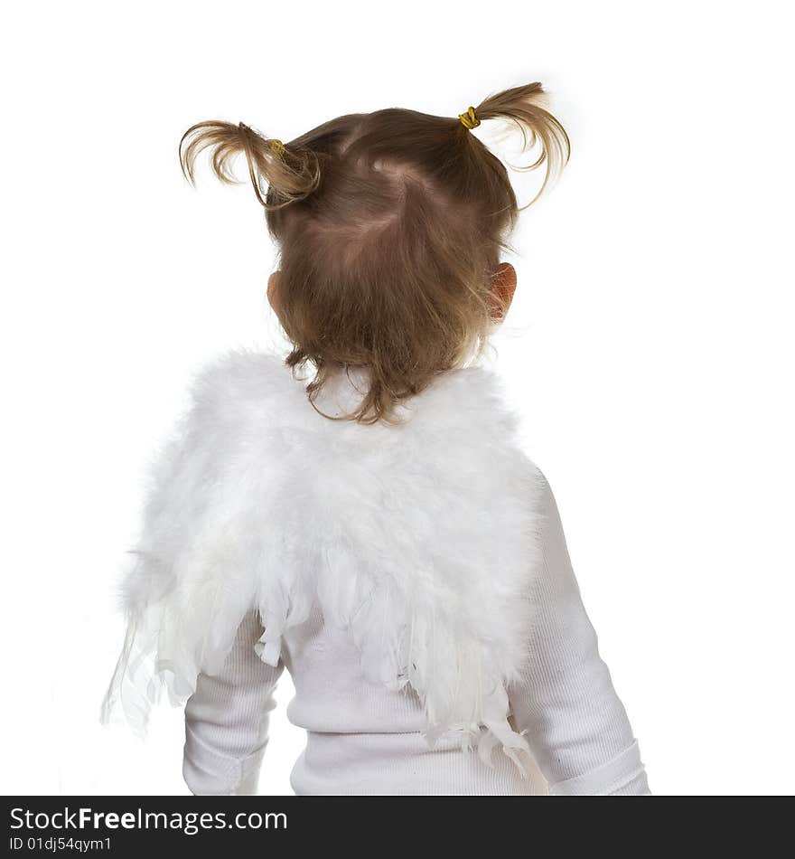 Stock photo: an image of little angel with white wings