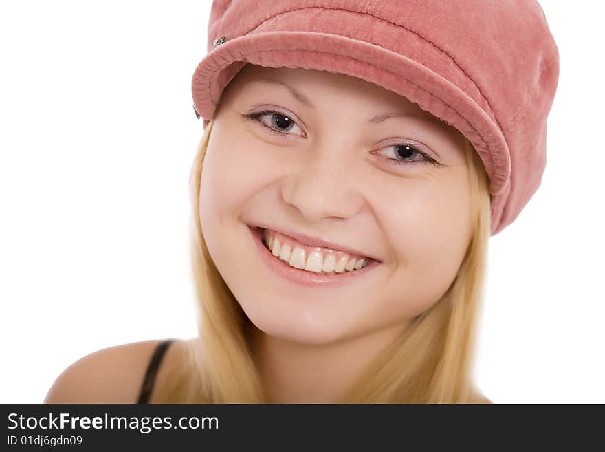 Portrait of the beautiful young girl on a white background. Portrait of the beautiful young girl on a white background