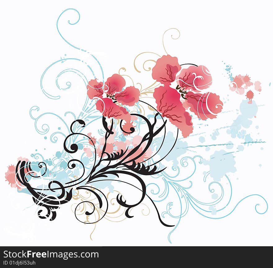 Illustration of a floral background