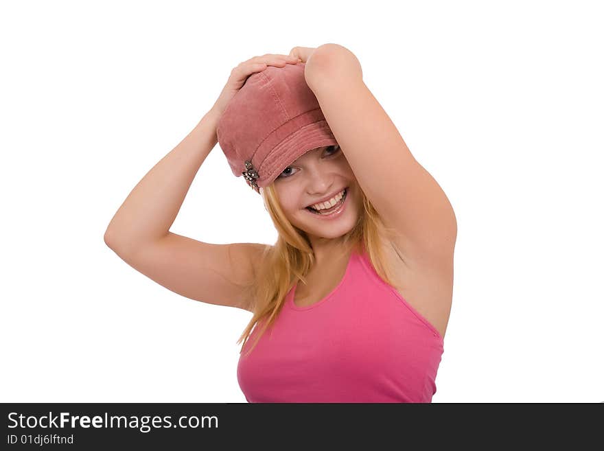 Portrait of the beautiful young girl on a white background. Portrait of the beautiful young girl on a white background