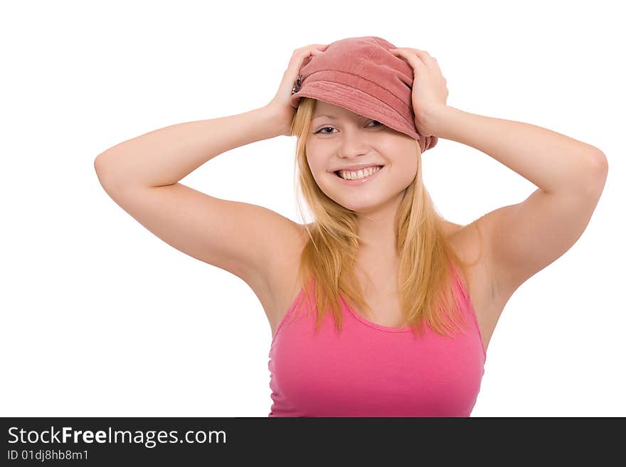 Portrait of the beautiful young girl on a white background. Portrait of the beautiful young girl on a white background