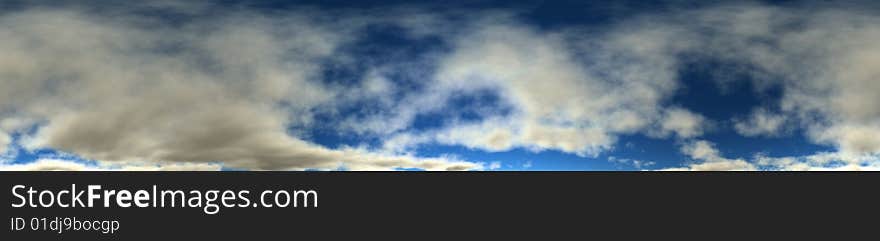 Computer generated panoramic cloudy sky. Seamless.