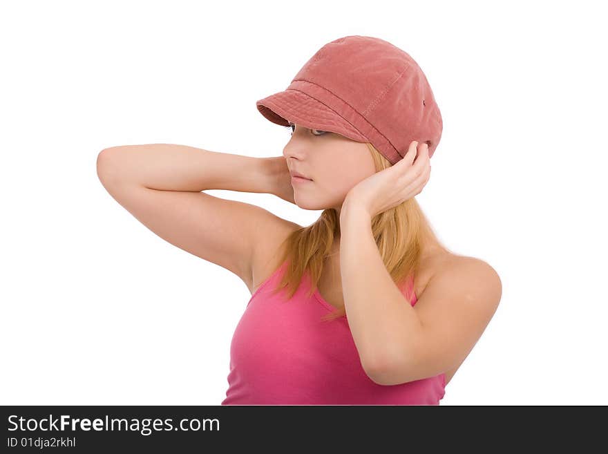 Portrait of the beautiful young girl on a white background �2