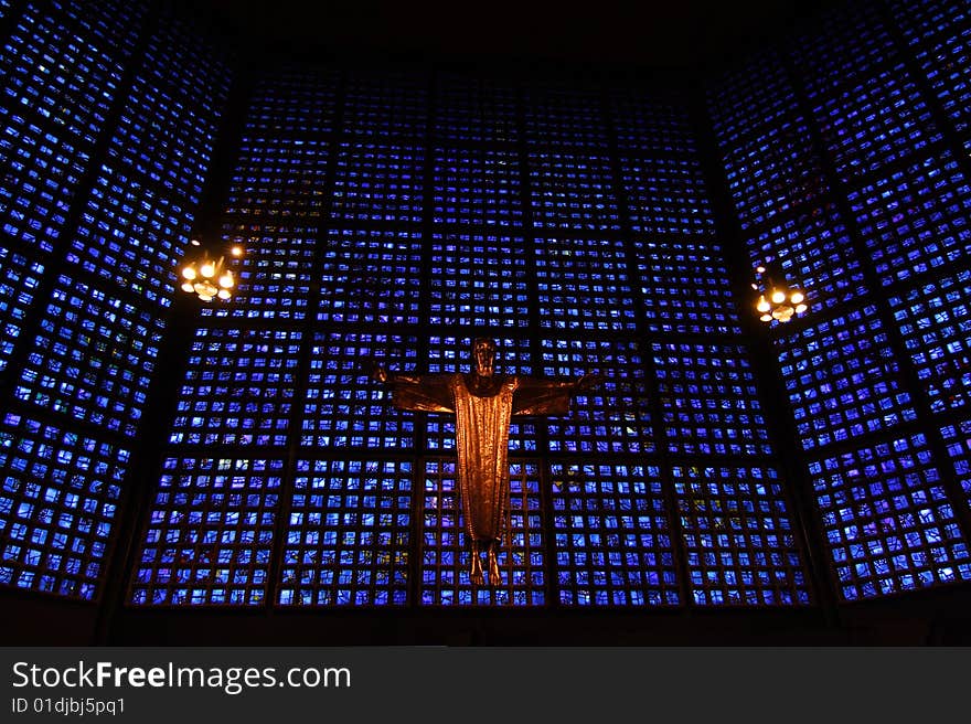 Inside the Memorial church in Berlin