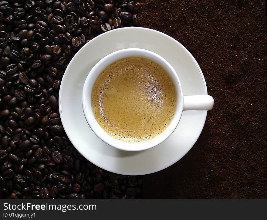 Close-up of a delicious cup of coffee.