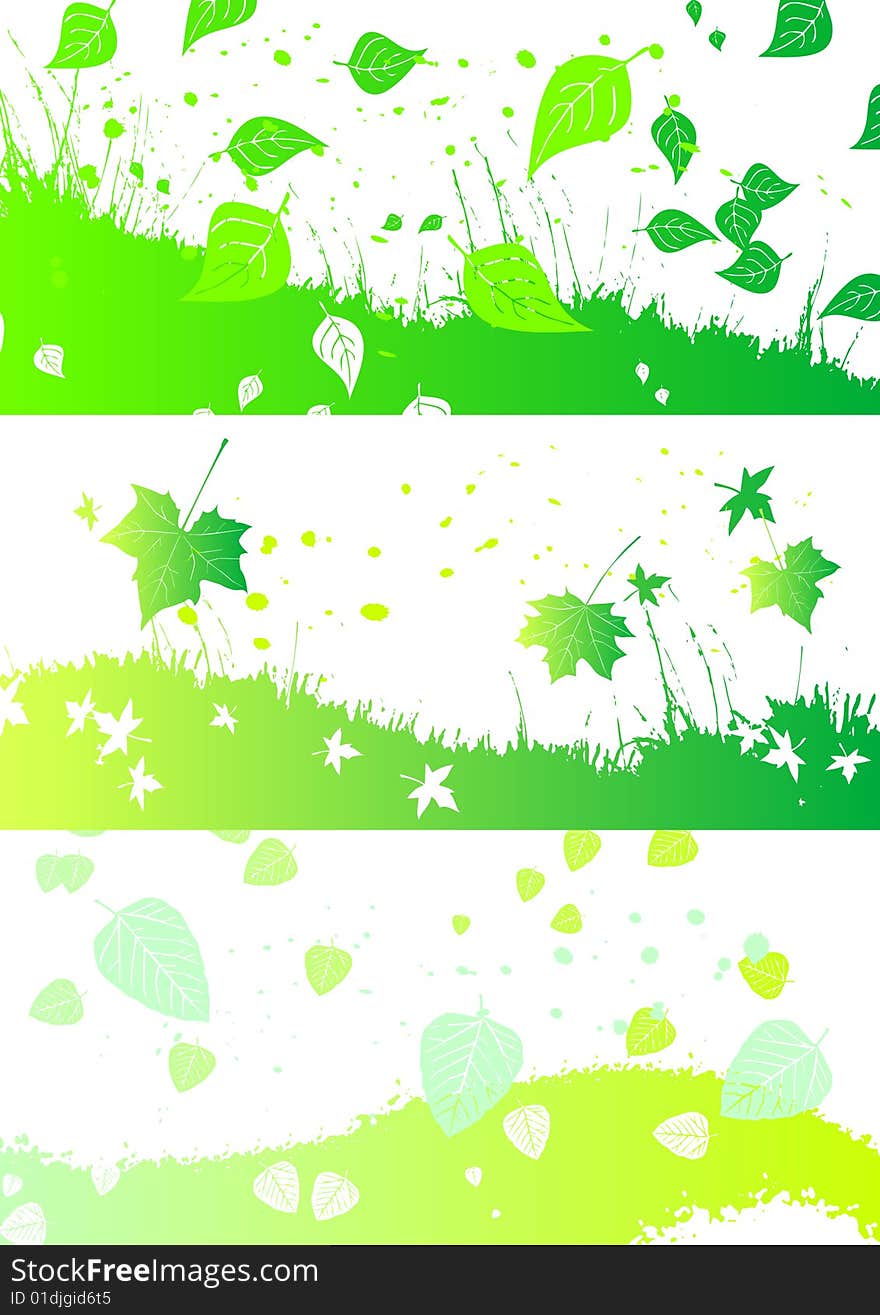 Spring horizontal banners 2d vector