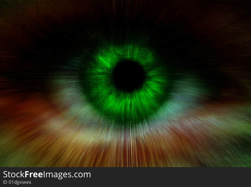 Eye With No Text And Rays