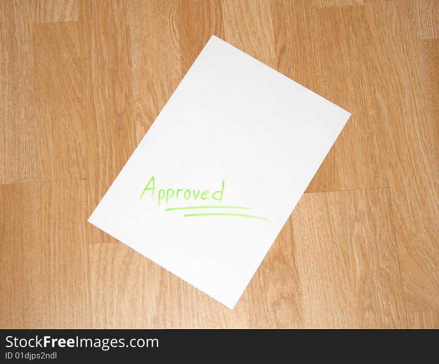 White paper with approved signature