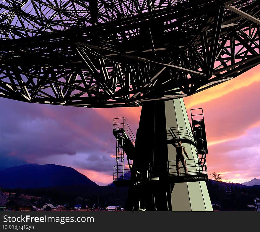 Radar on a background of the sky