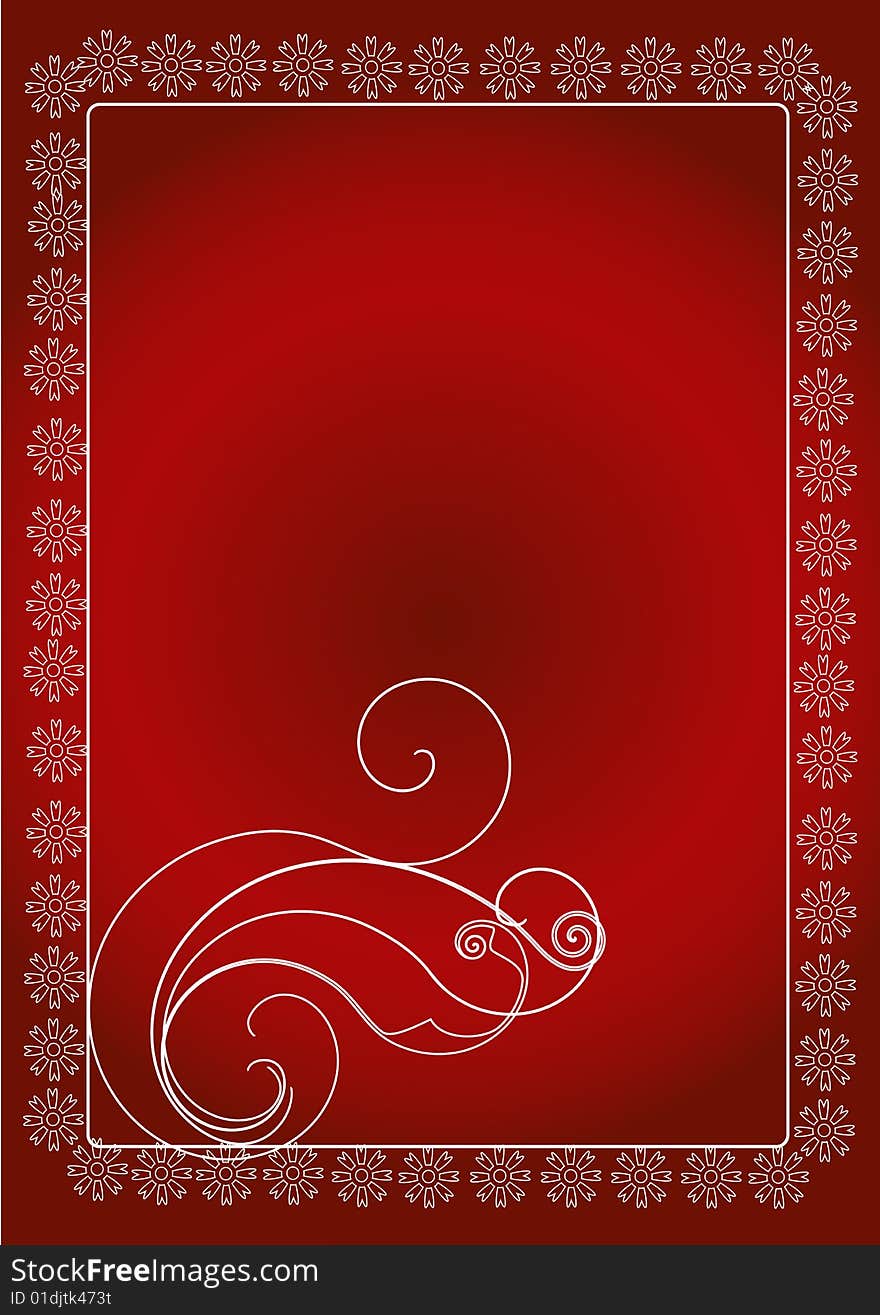 A abstract background illustrated with a frame which has white inside red.