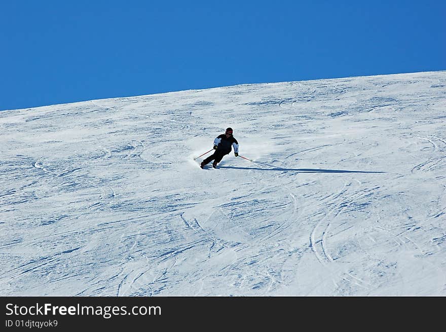 Skier in the Switzerland alps - Davos. Skier in the Switzerland alps - Davos