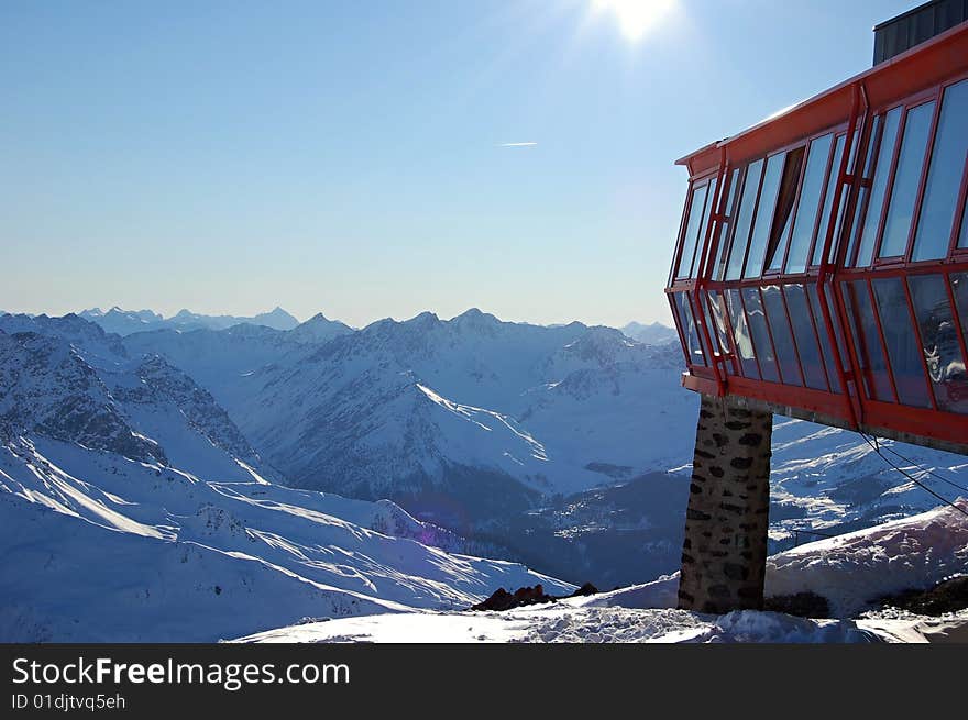 Winter view from the top of the mountain