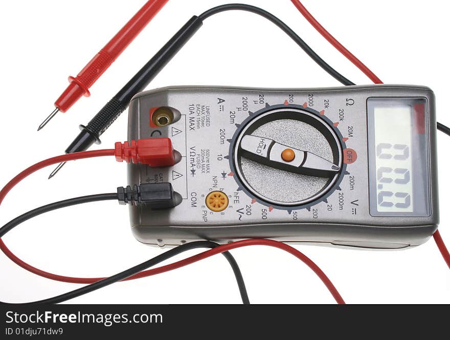 Digital multimeter, isolated on a white background