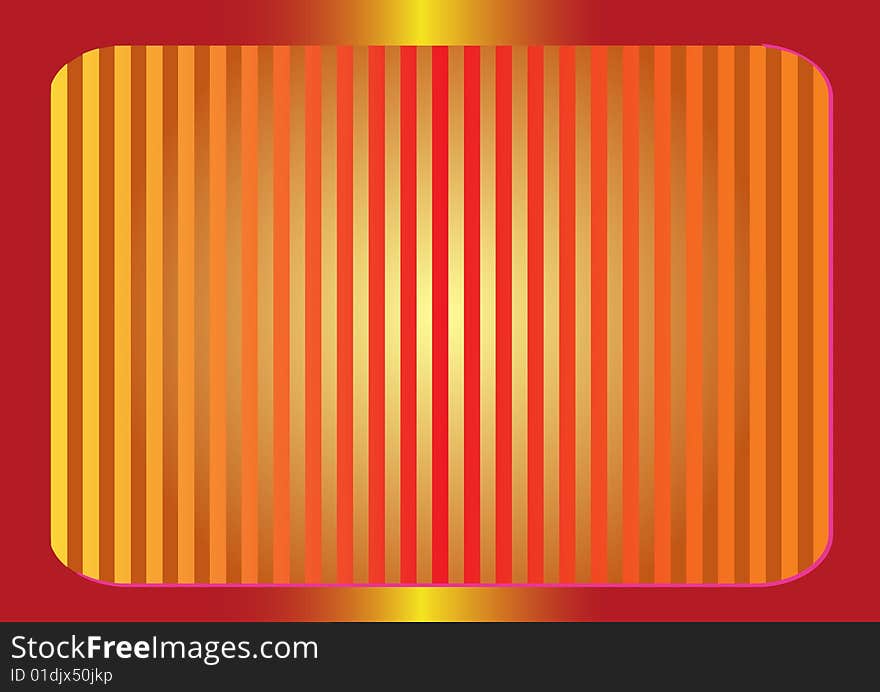 Abstract gold background with red frame vector