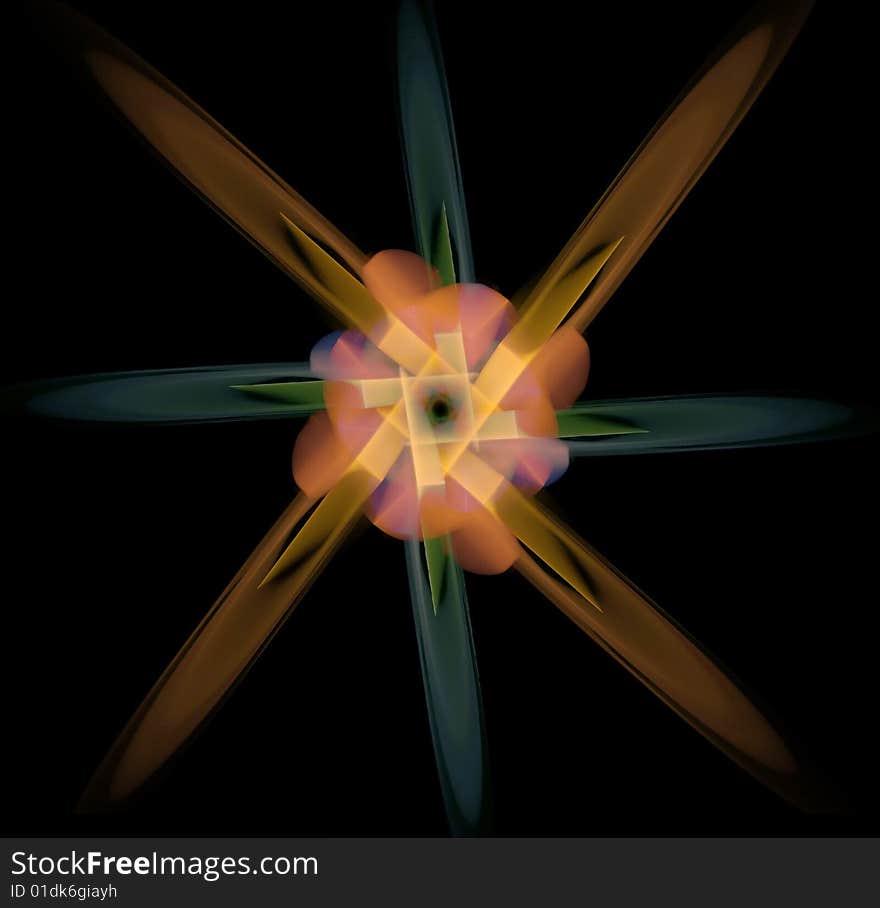 Abstract multi-colored pinwheel fractal illustration. Abstract multi-colored pinwheel fractal illustration.