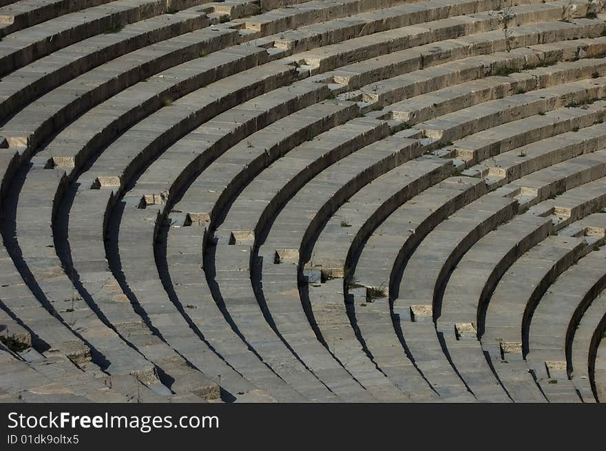 Tiers in a ancient theatre. Tiers in a ancient theatre