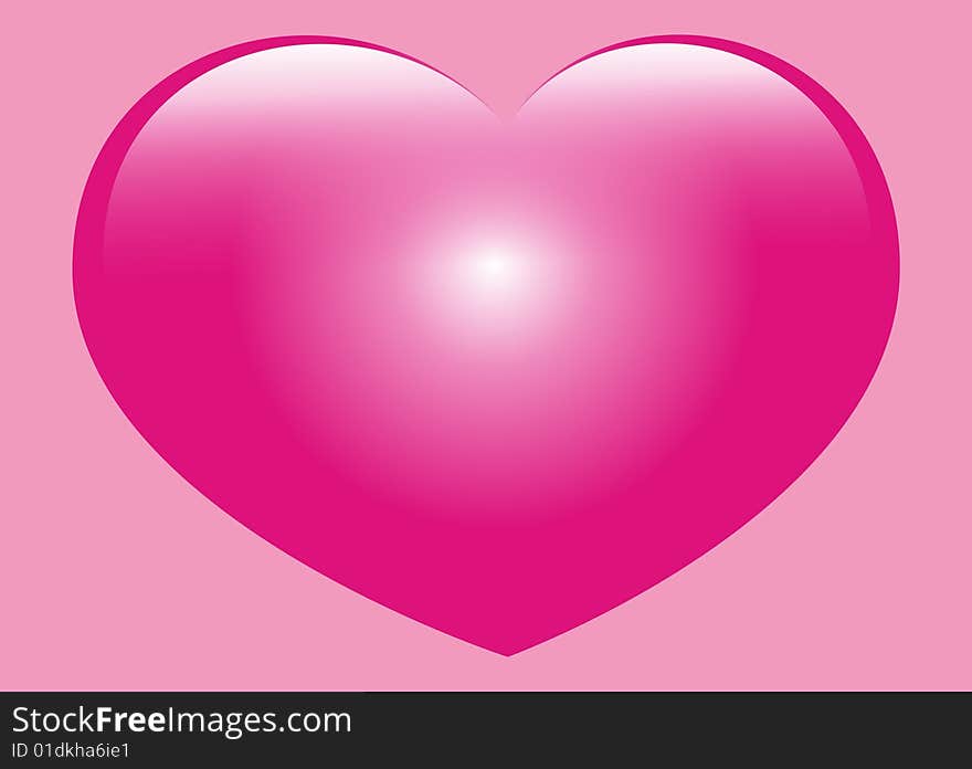 Glossy pink heart graphic illustration