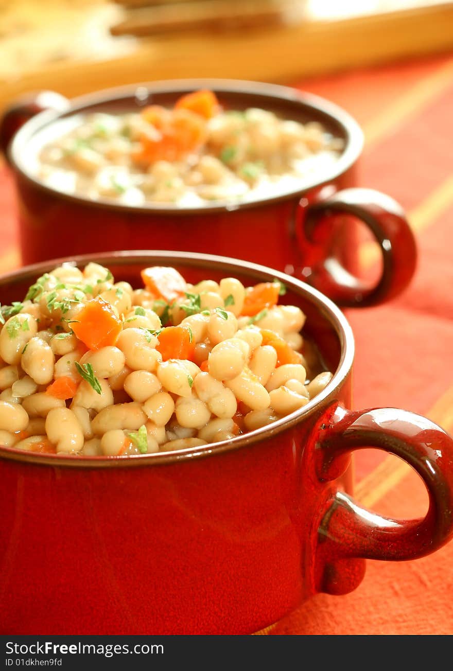 vegetable meal of beans and carrots