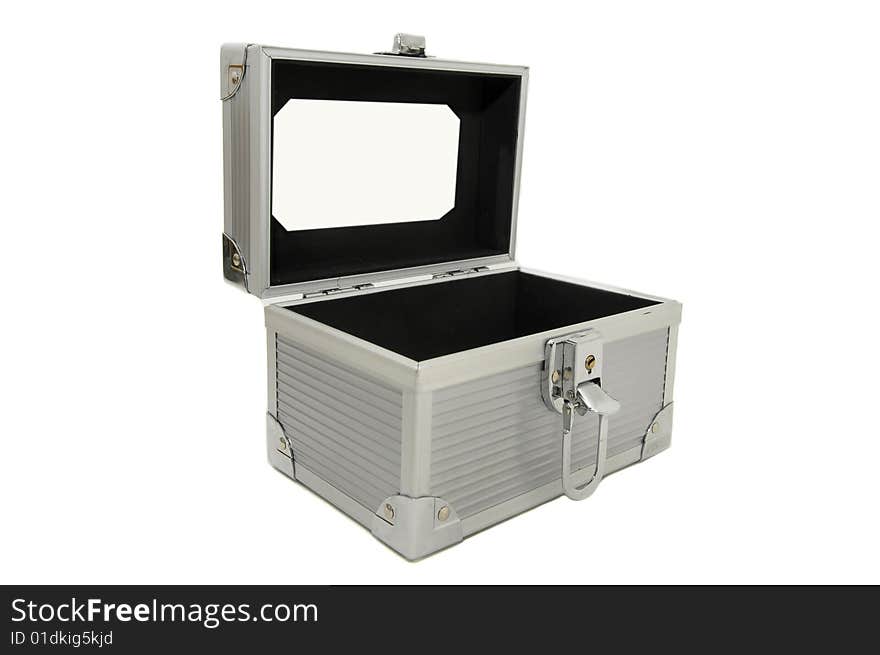 Metal box isolated in white