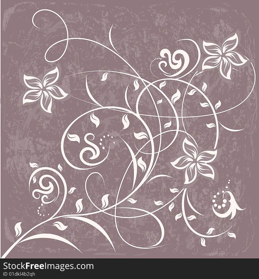 Decorative flowers on color background