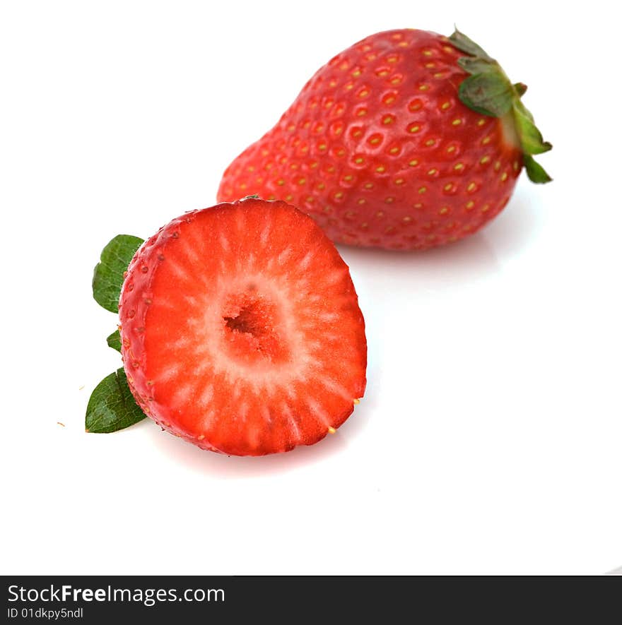 Strawberries isolated on white background