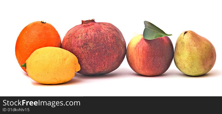 Fruits isolated on white background