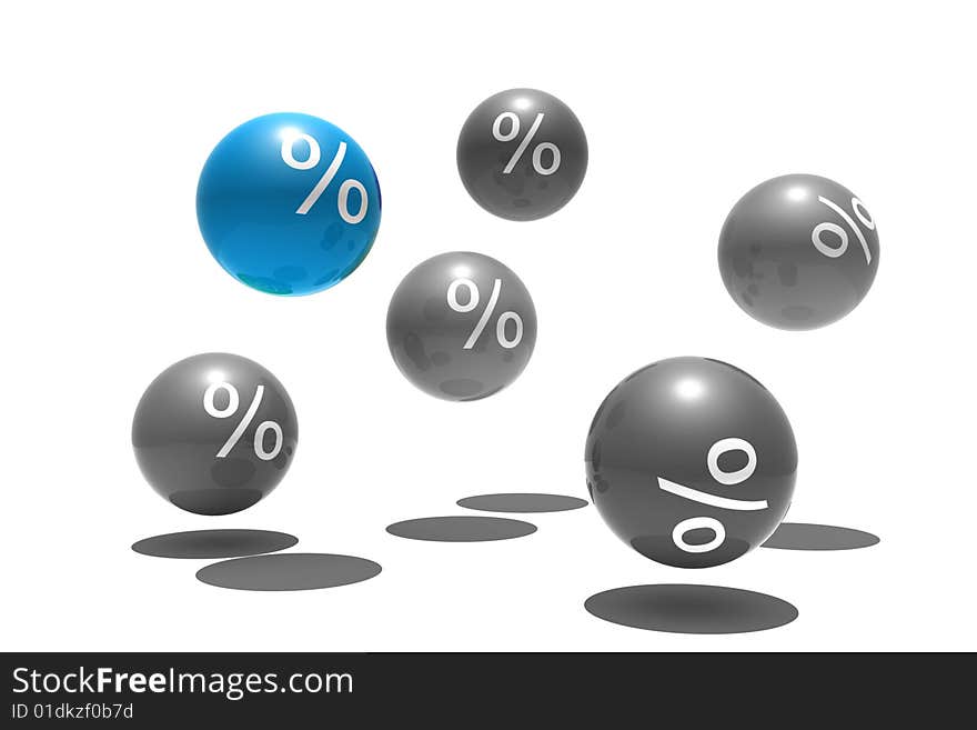 Isolated Spheres With Percent Symbol