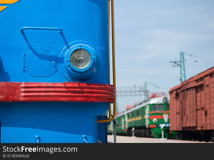 View on front of locomotive