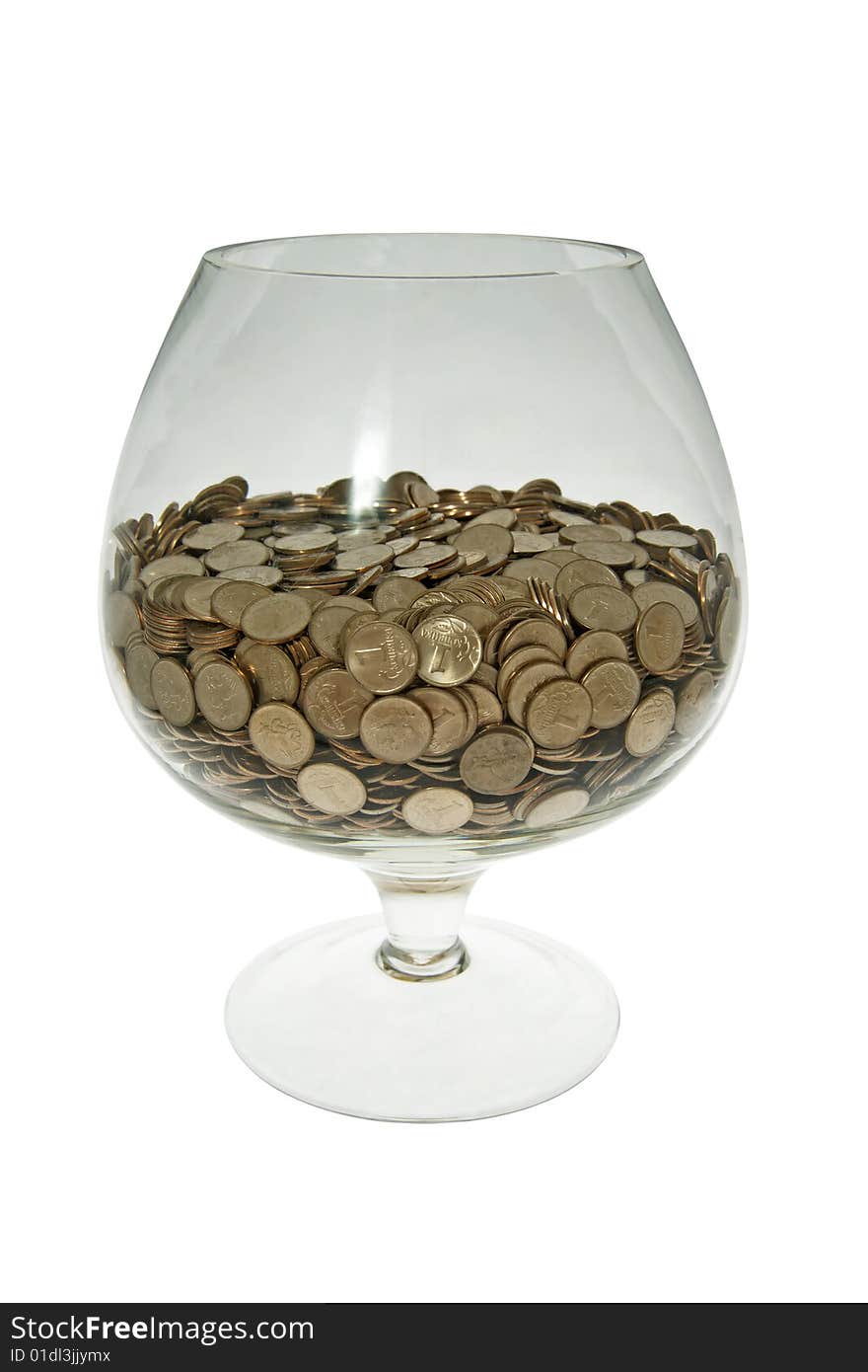 Glass with money